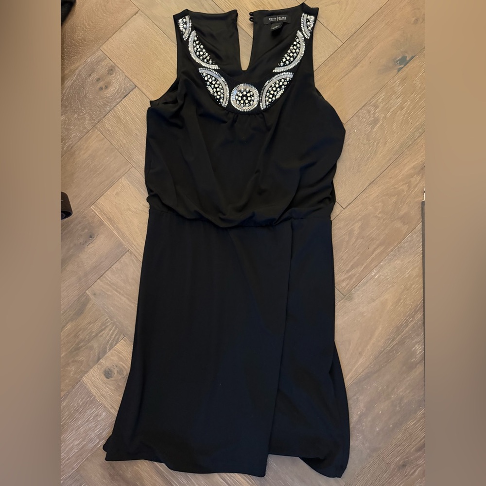 White House Black Market Black Beaded  Dress